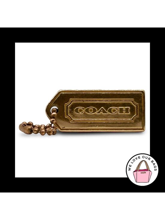 Coach Accessories - Rare VINTAGE COACH Thick Gold Brass Metal Key Fob Bag Charm Keychain Hang Tag